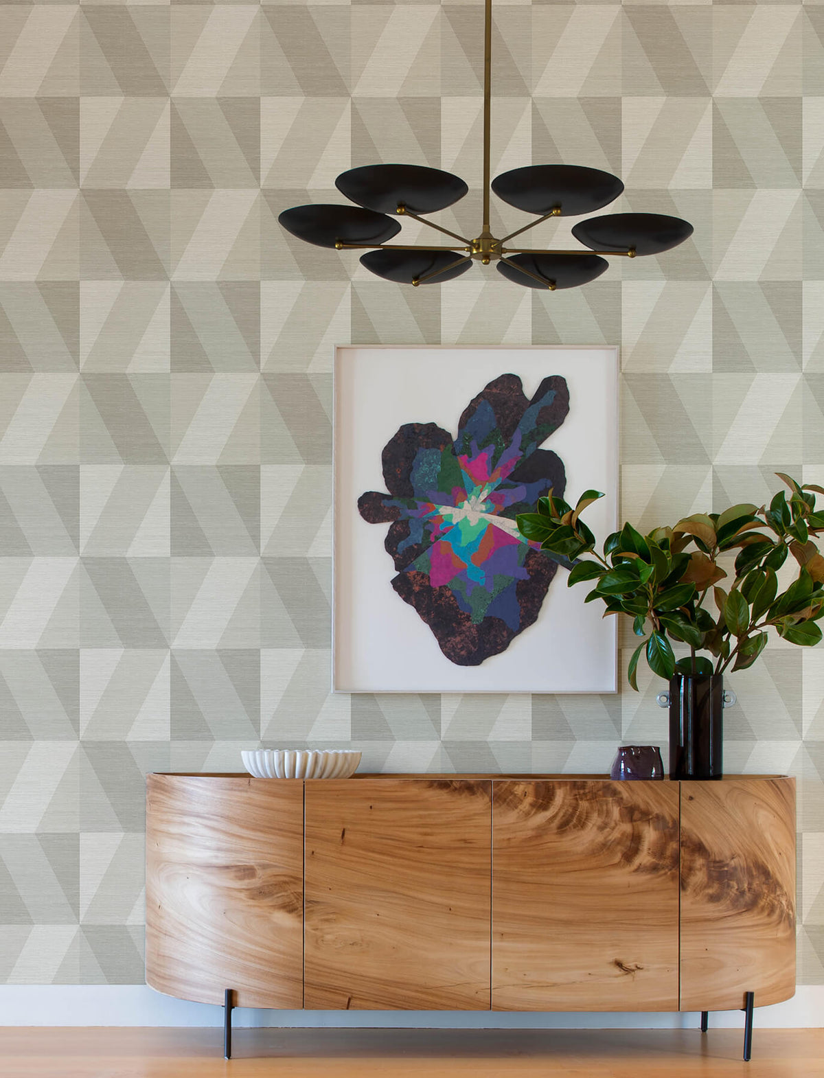 A Street Prints Solace Winslow Geometric Wallpaper Sample - Bone