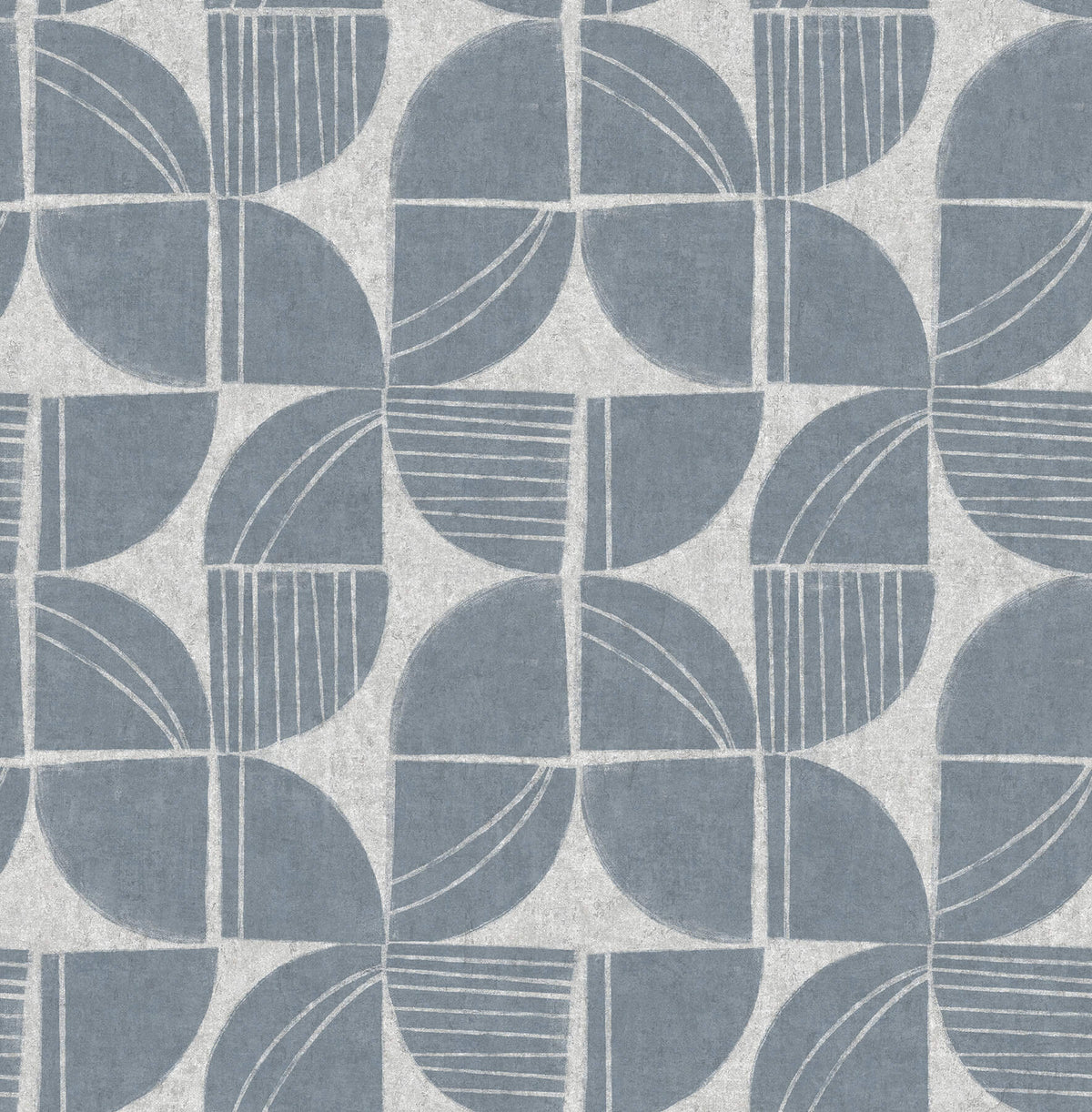 A-Street Prints Solace Baxter Mosaic Wallpaper - Denim