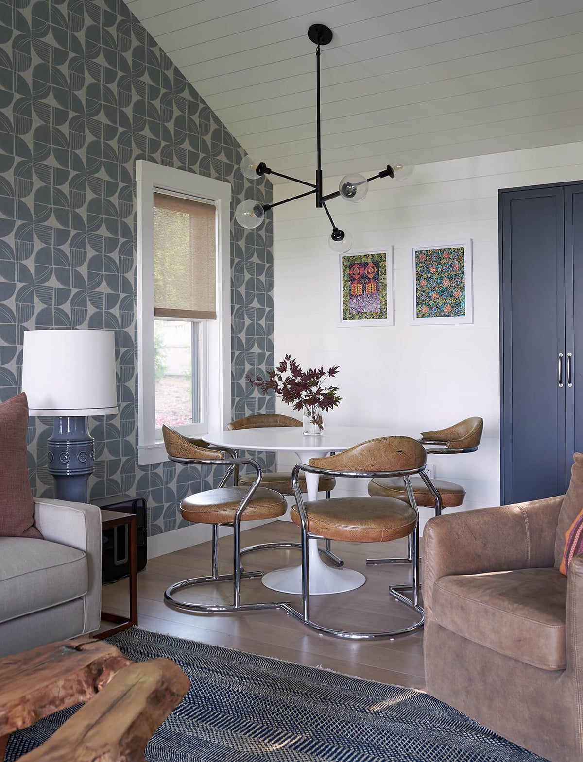 A-Street Prints Solace Baxter Mosaic Wallpaper - Denim