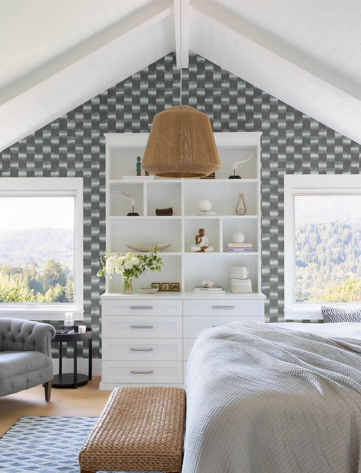 A-Street Prints Solace Baldwin Stripe Wallpaper - Slate