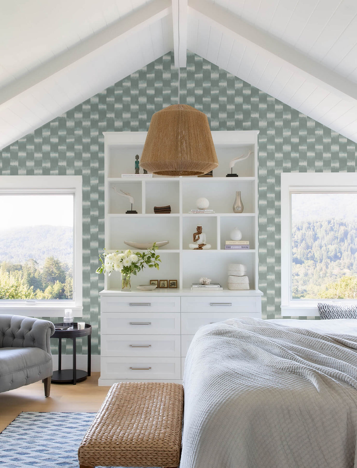 A-Street Prints Solace Baldwin Stripe Wallpaper - Teal