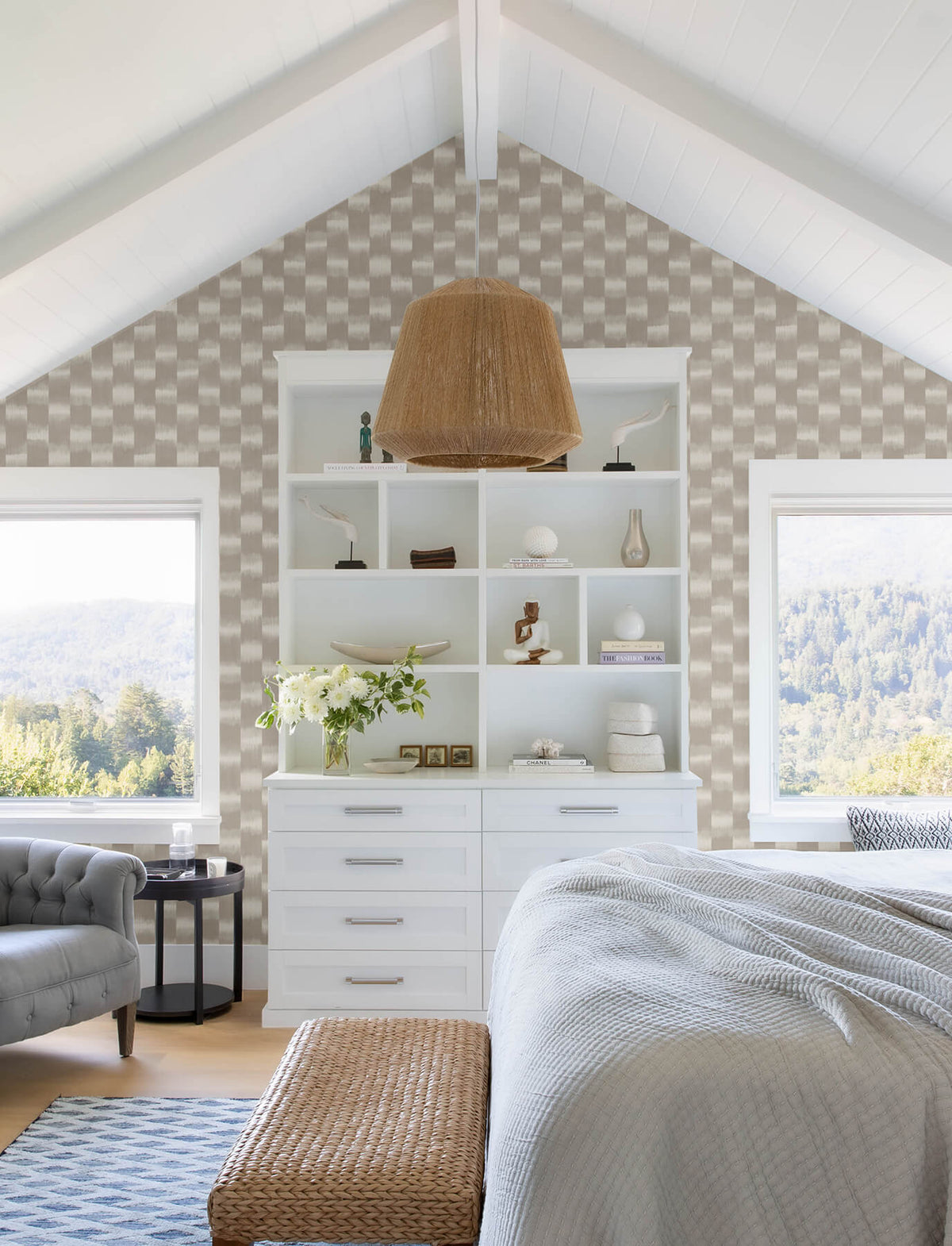A-Street Prints Solace Baldwin Stripe Wallpaper - Taupe