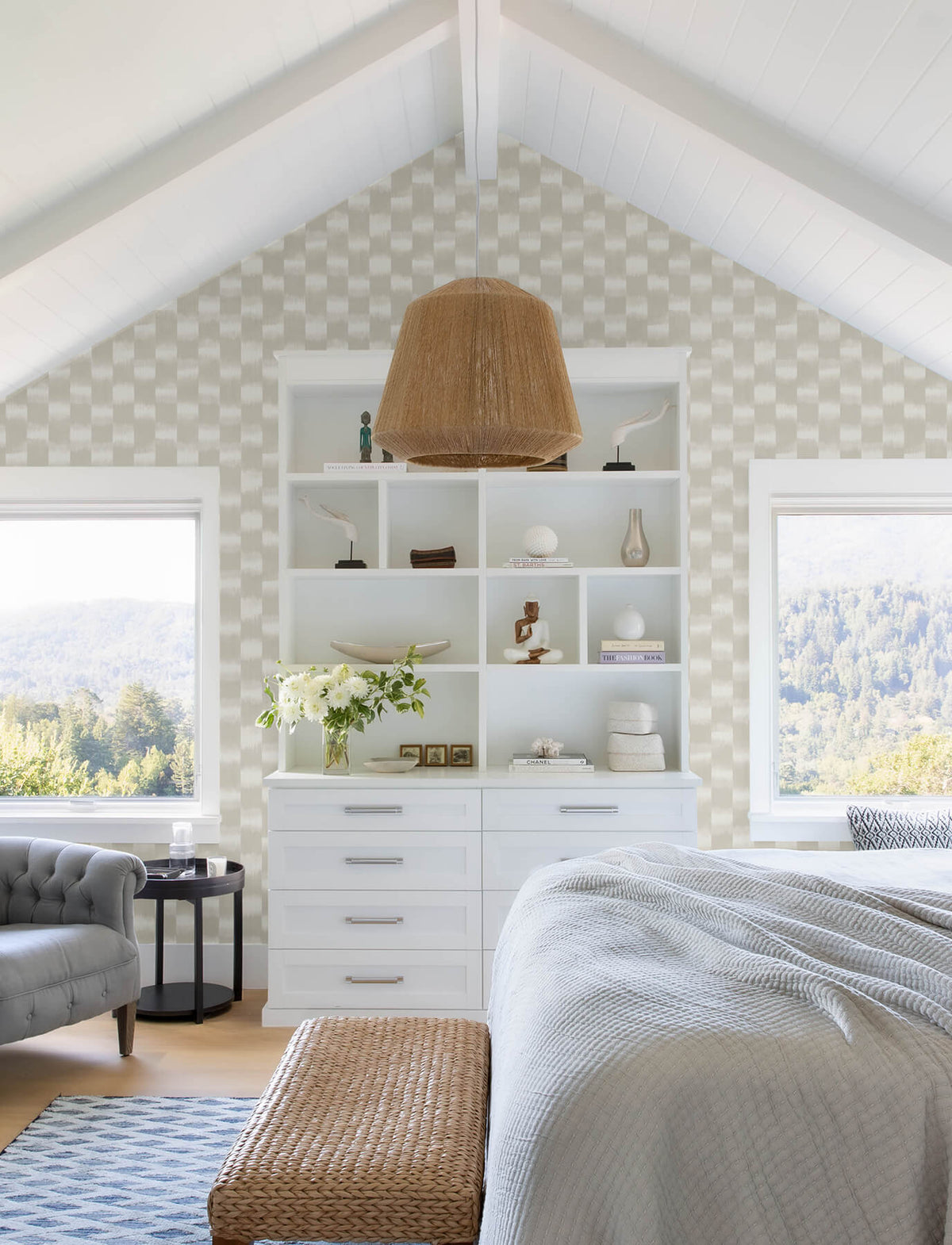 A-Street Prints Solace Baldwin Stripe Wallpaper - Pearl