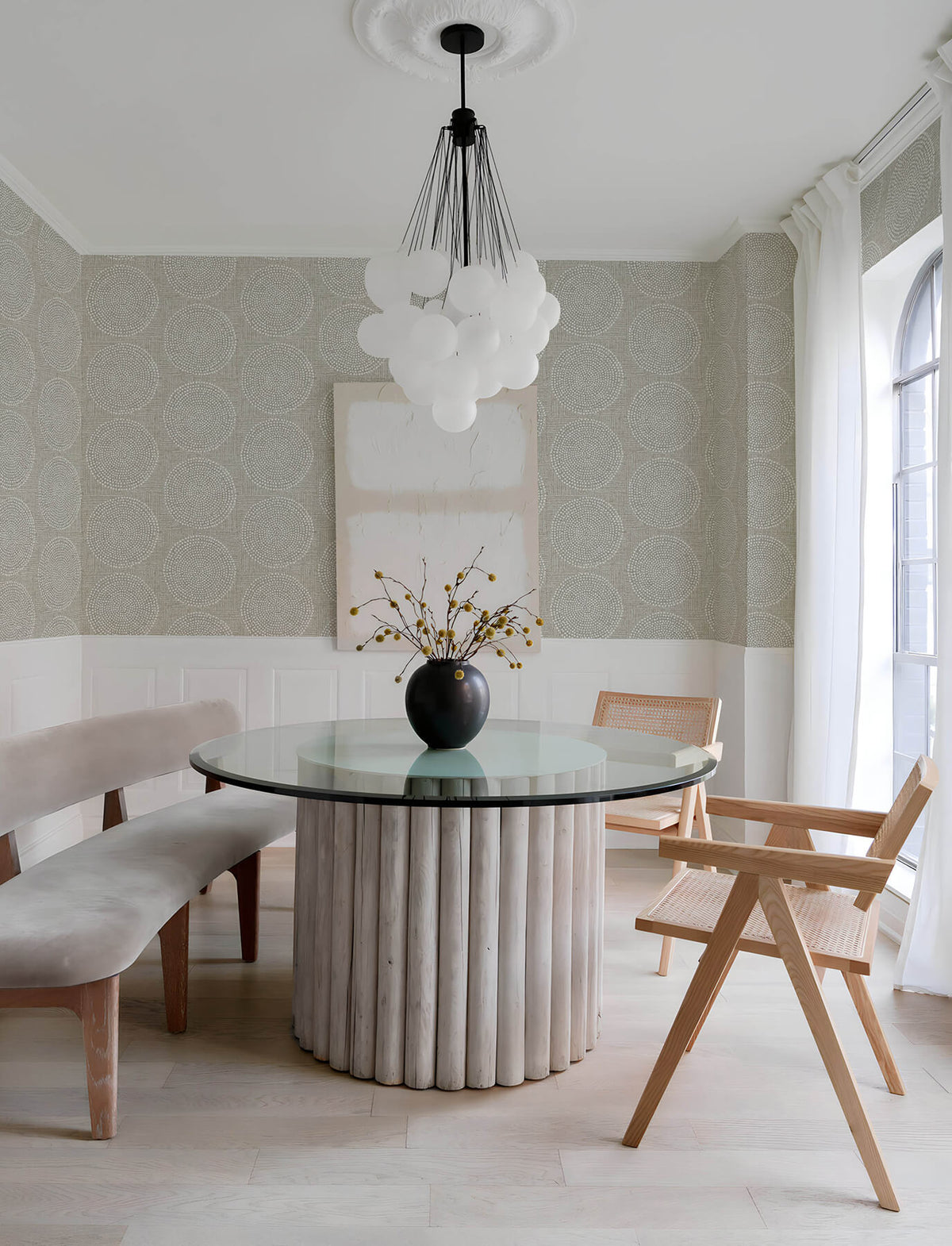 A Street Prints Solace Salma Medallion Wallpaper Sample - Beige