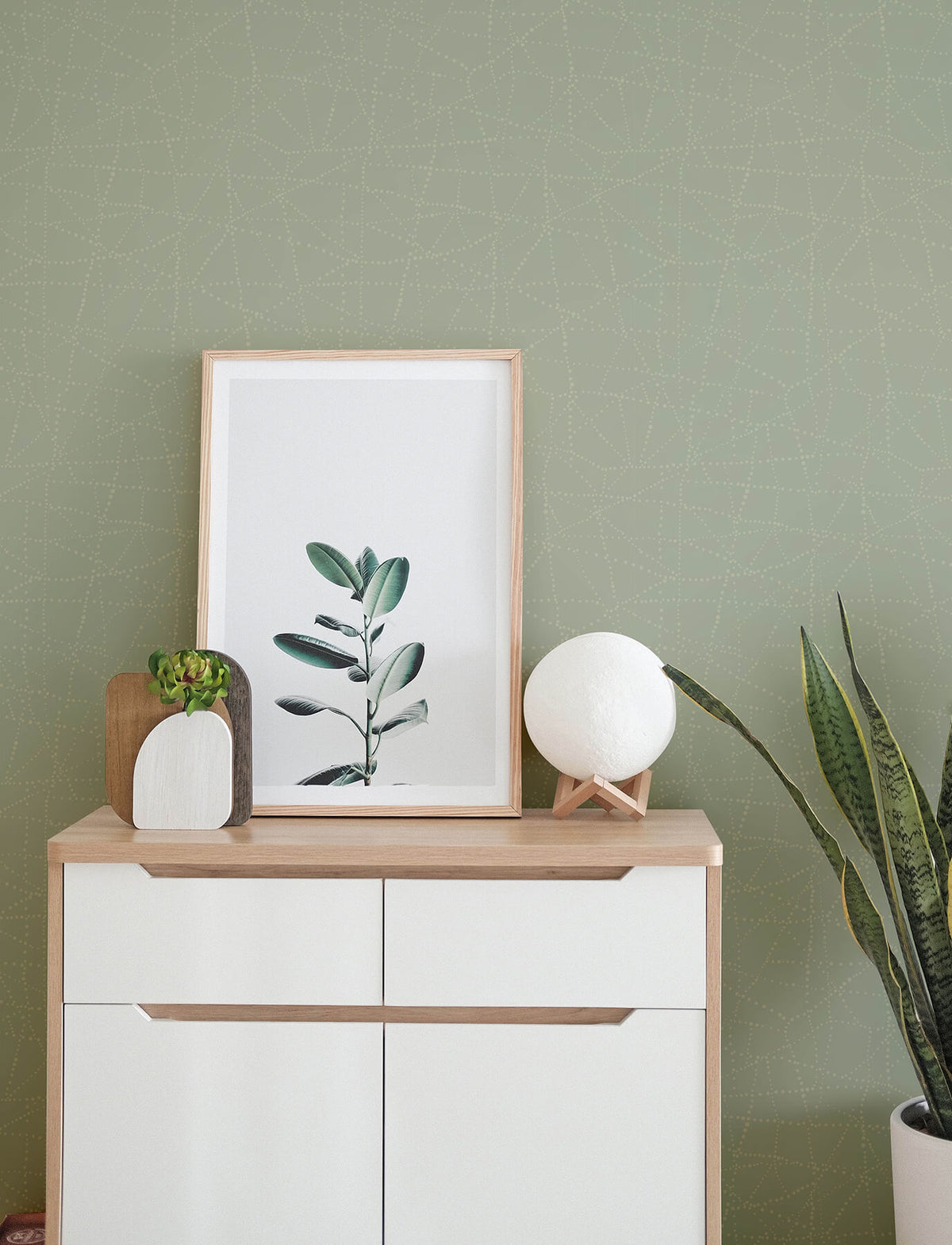 A-Street Prints Solace Alcott Dotted Wallpaper - Sage