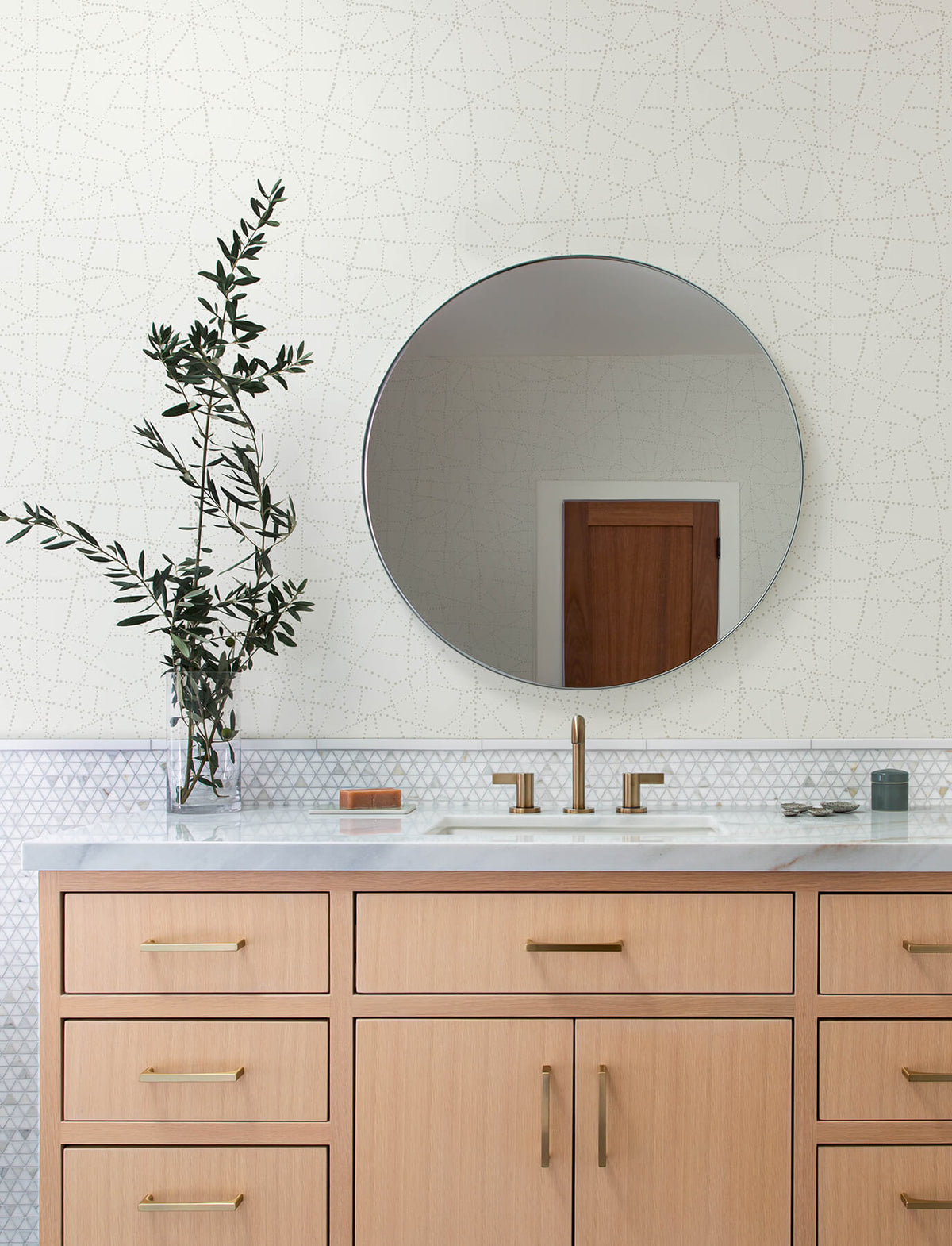 A Street Prints Solace Alcott Dotted Wallpaper Sample - Ivory