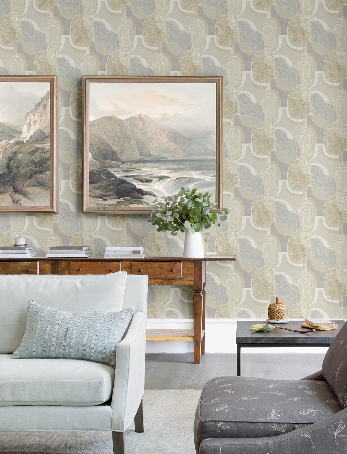 A Street Prints Solace Hollace Wallpaper Sample - Honey
