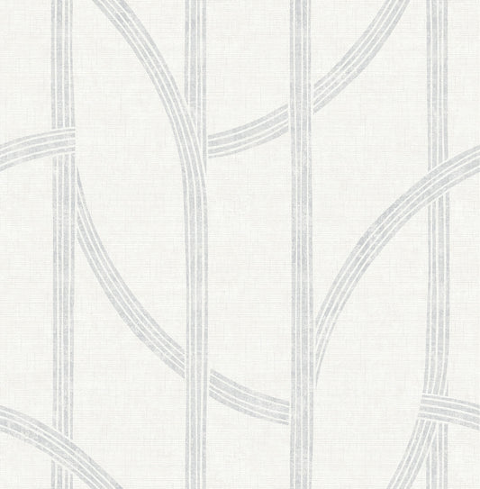 A-Street Prints Solace Harlow Contours Wallpaper - Silver
