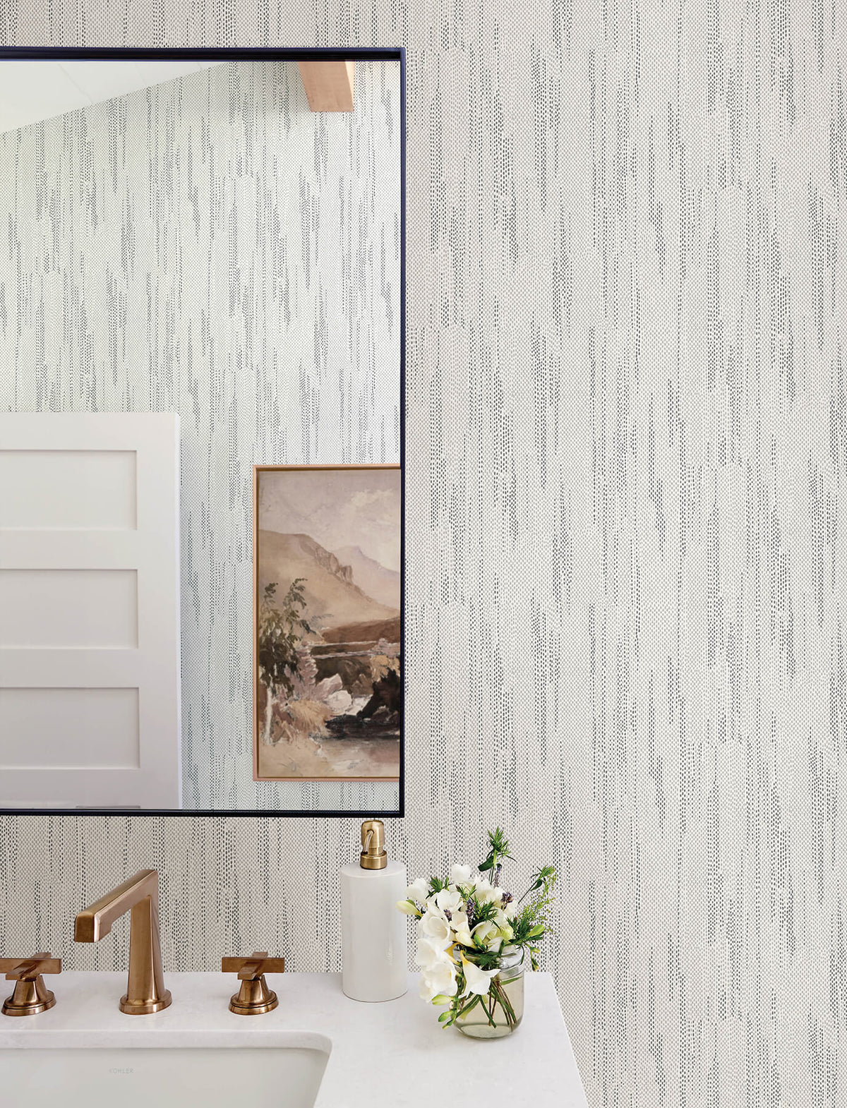 A-Street Prints Solace Baris Wallpaper - Charcoal
