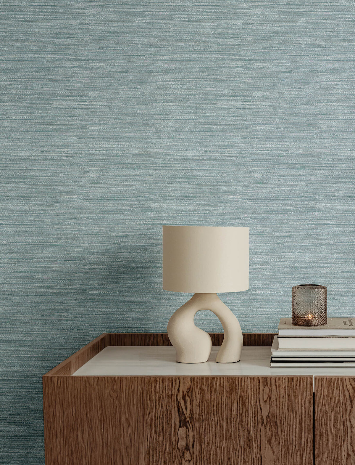 A-Street Prints Solace Sheehan Faux Grasscloth Wallpaper - Light Blue