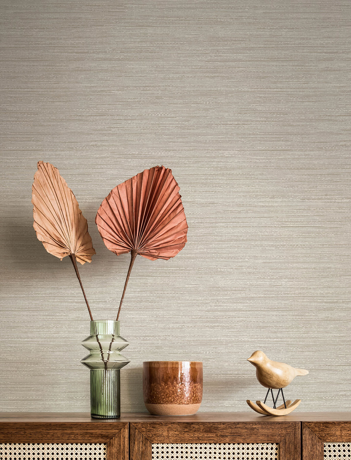 A-Street Prints Solace Sheehan Faux Grasscloth Wallpaper - Neutral