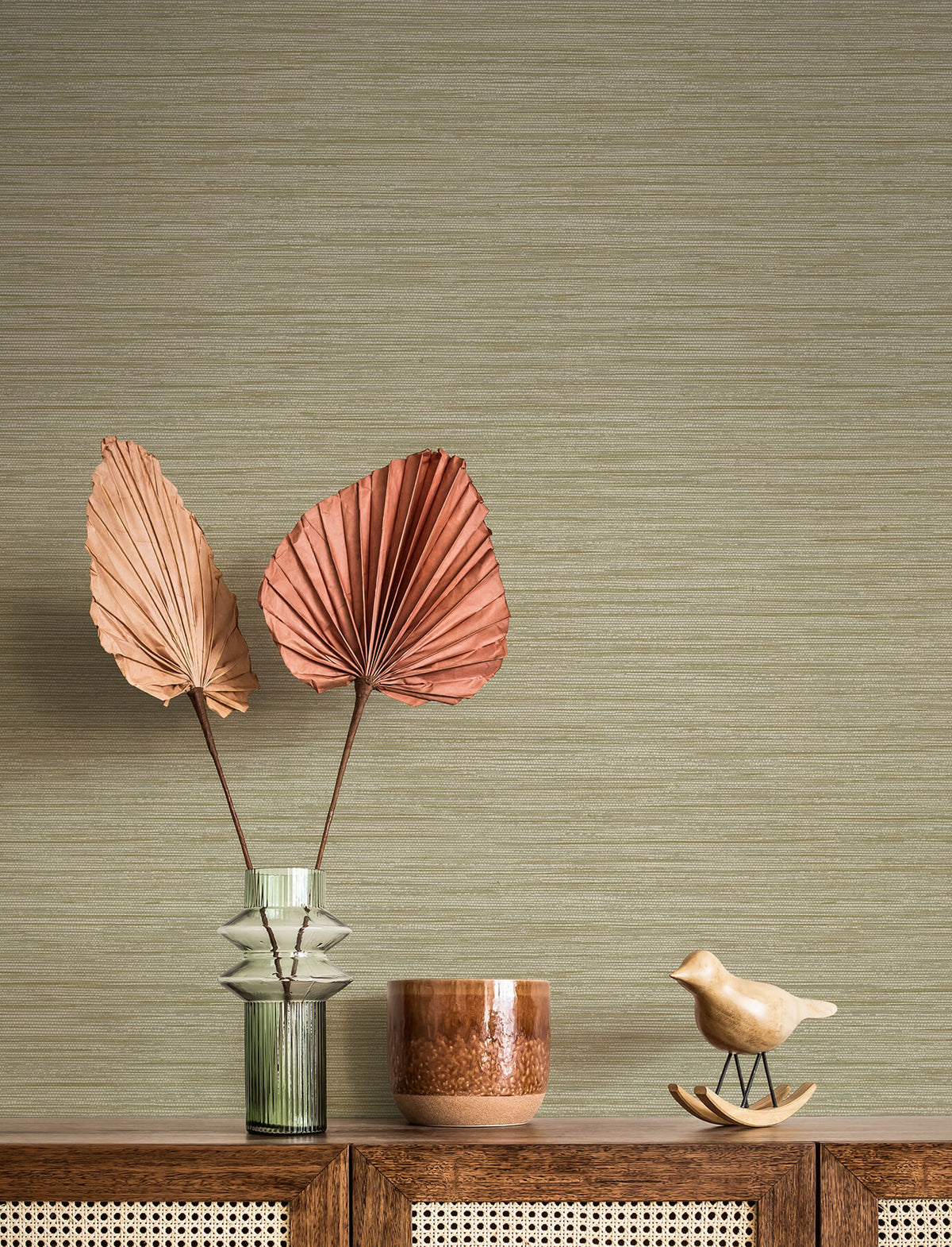 A Street Prints Solace Sheehan Faux Grasscloth Wallpaper Sample - Gold