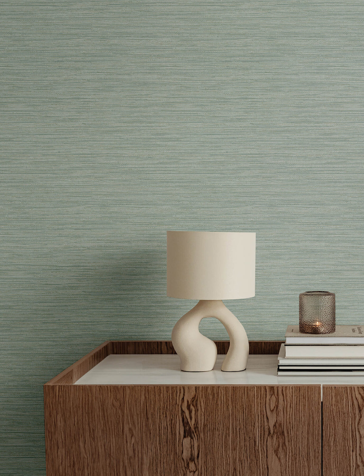 A-Street Prints Solace Sheehan Faux Grasscloth Wallpaper - Sea Green