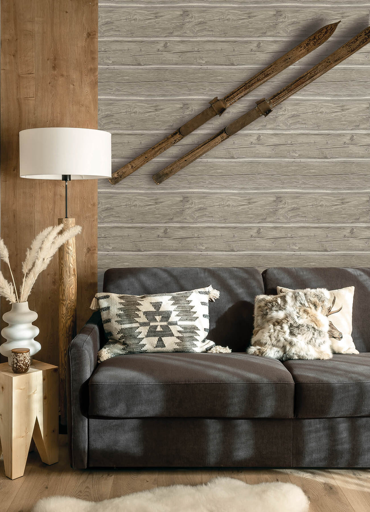 Chesapeake Yellowstone Lodgepole Wallpaper Sample - Grey