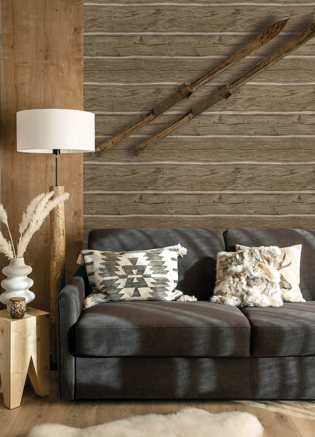 Chesapeake Yellowstone Lodgepole Wallpaper Sample - Chestnut