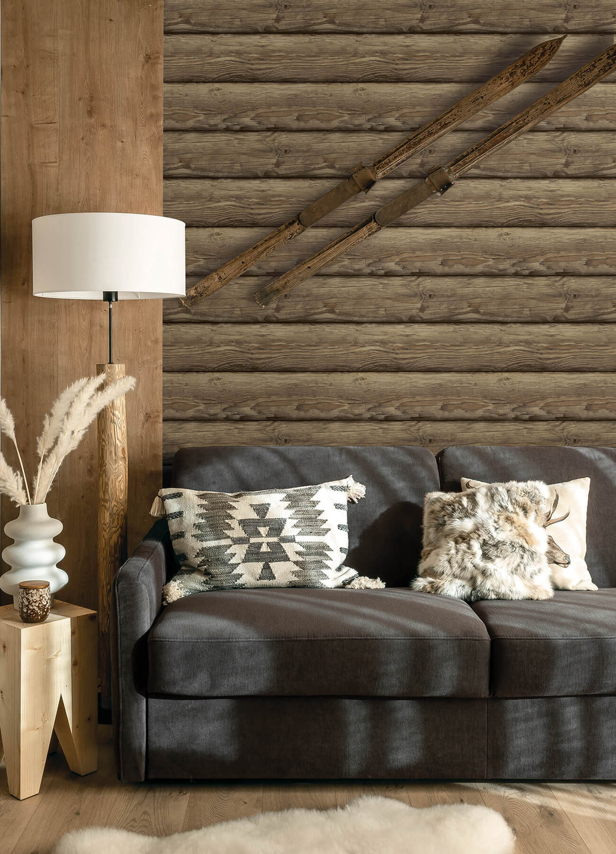 Chesapeake Yellowstone Bunkhouse Wallpaper Sample - Mahogany