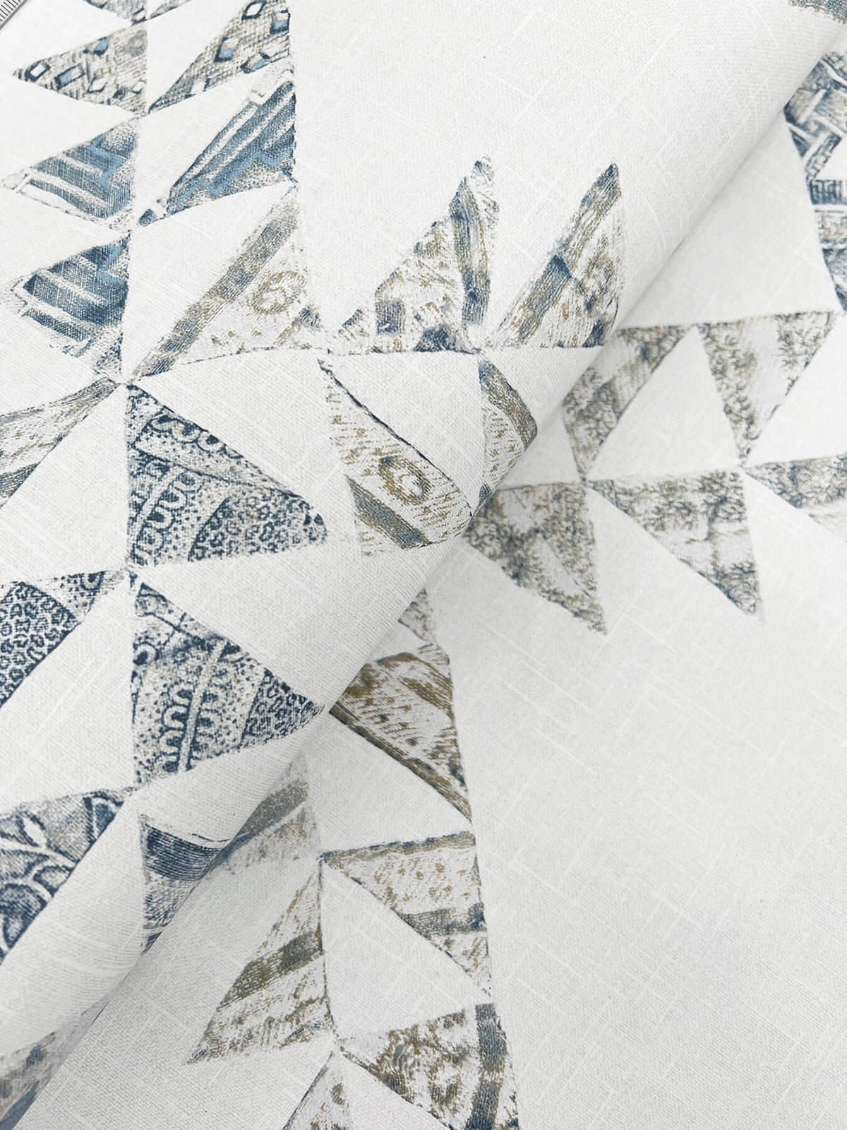 Chesapeake Yellowstone Scrap Quilt Wallpaper Sample - Denim