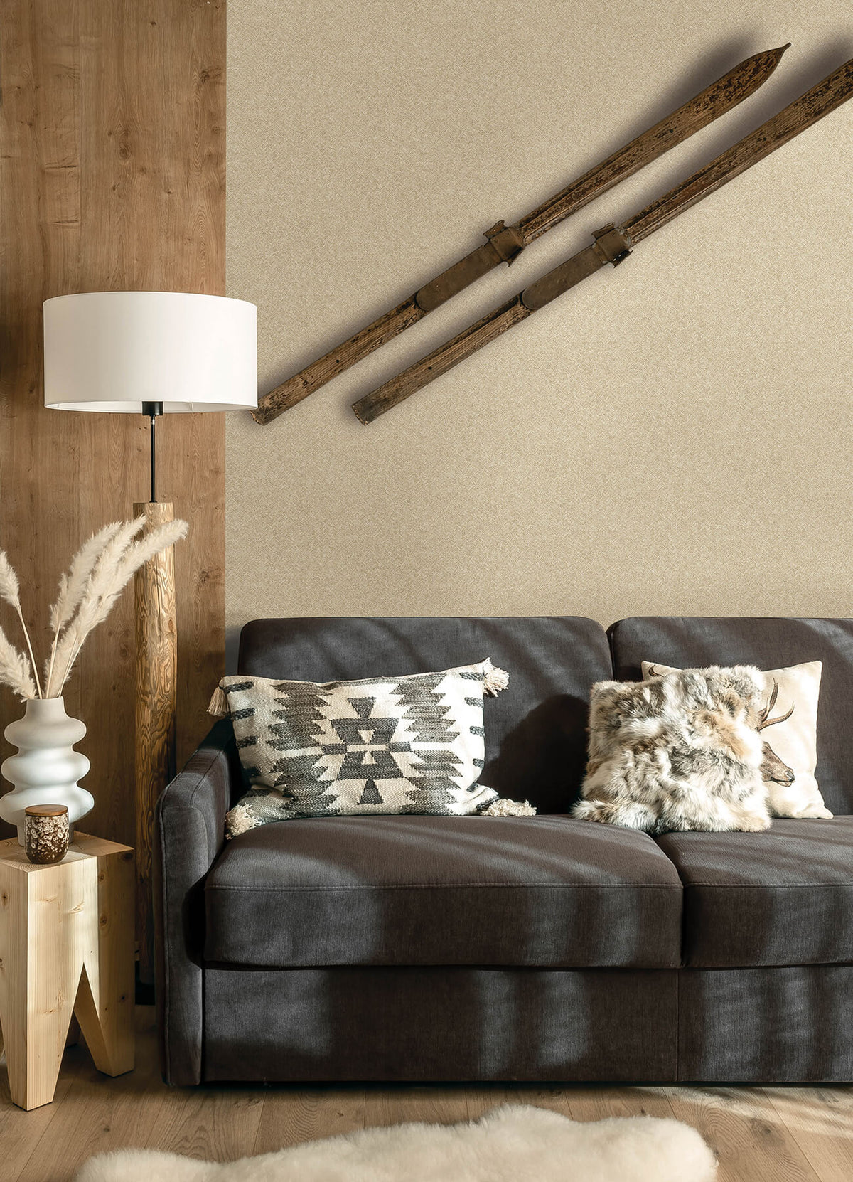 Chesapeake Yellowstone Woven Basket Wallpaper Sample - Khaki