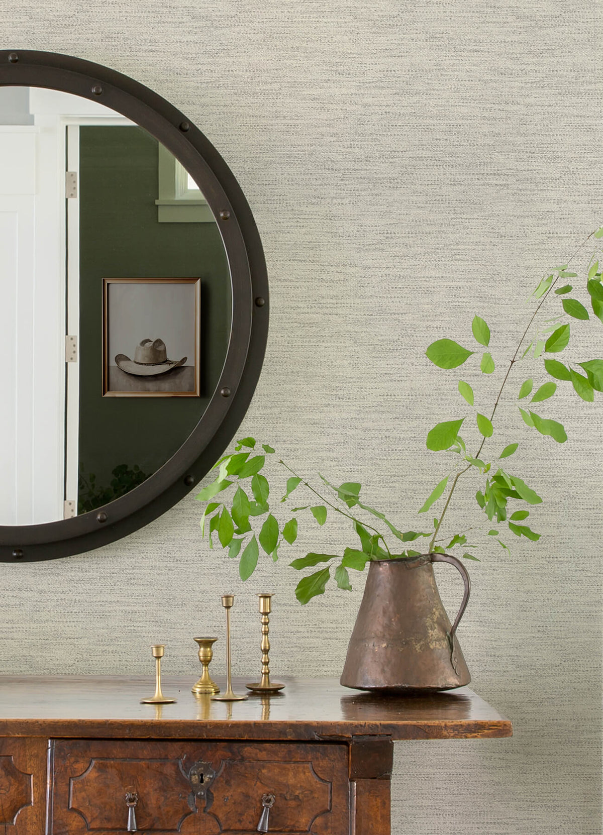Chesapeake Yellowstone Wool Wallpaper Sample - Light Grey