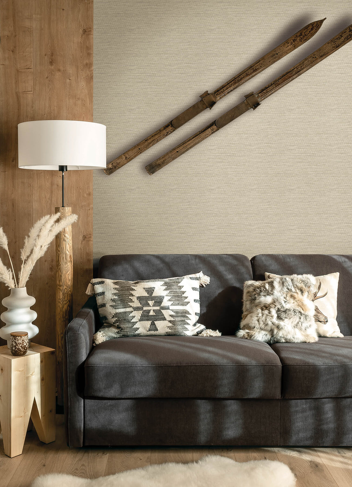 Chesapeake Yellowstone Plaited Grass Wallpaper Sample - Light Grey