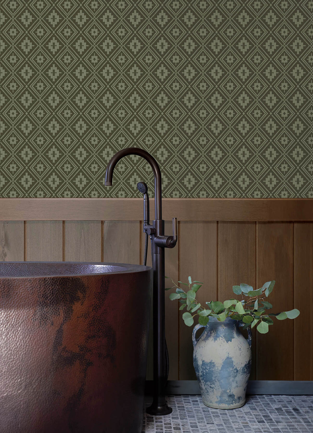 Chesapeake Yellowstone Camp Blanket Wallpaper Sample - Green