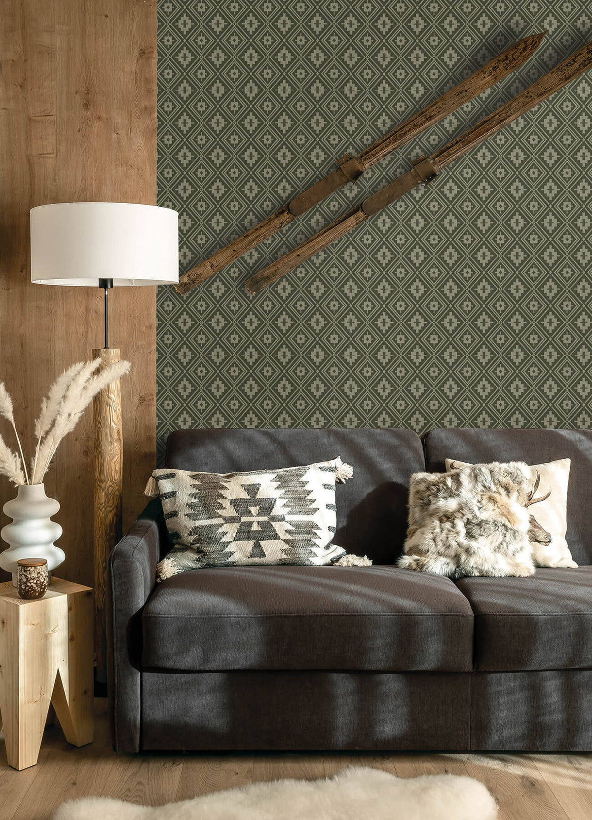 Chesapeake Yellowstone Camp Blanket Wallpaper Sample - Green