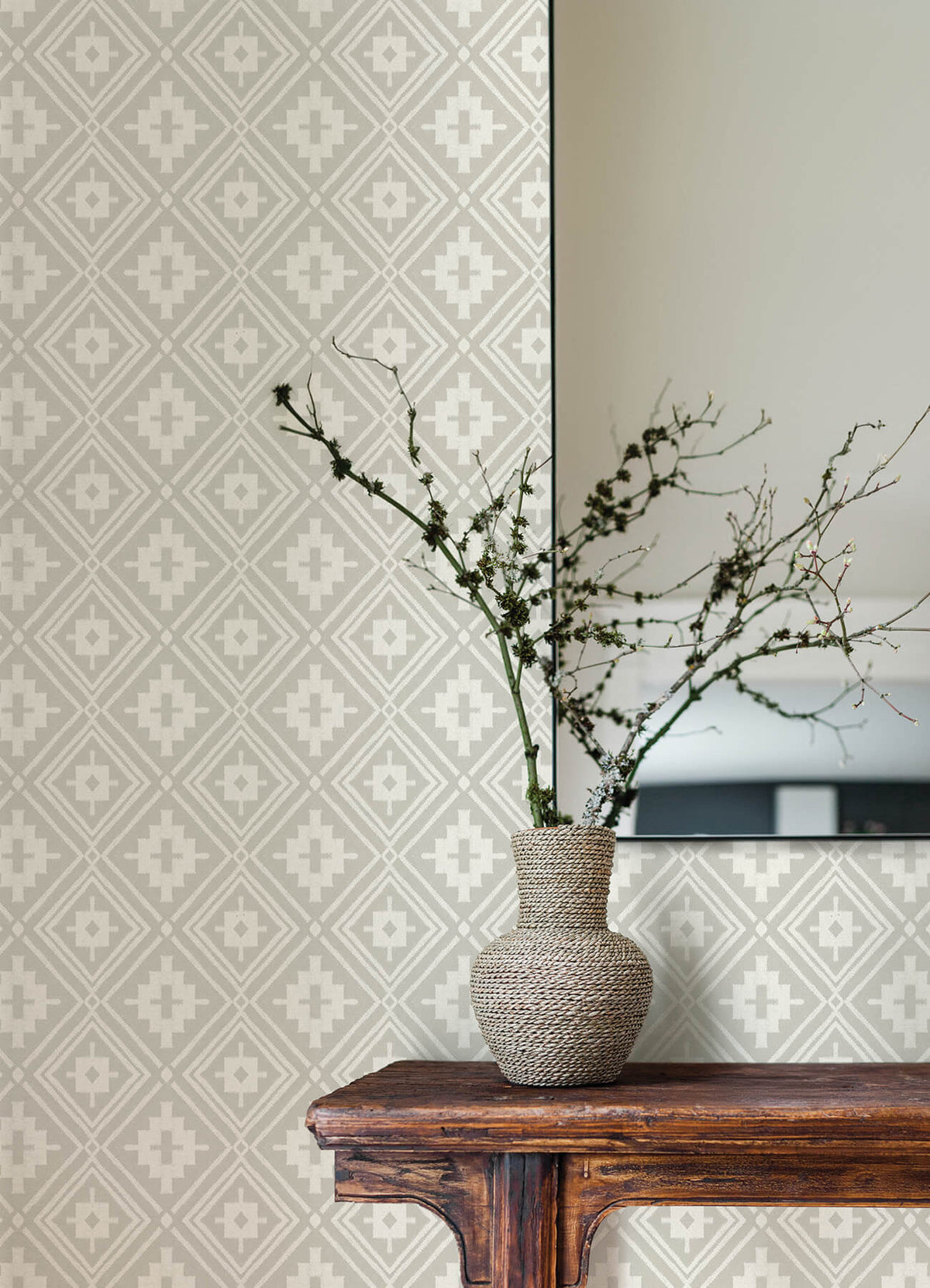 Chesapeake Yellowstone Camp Blanket Wallpaper Sample - Silver