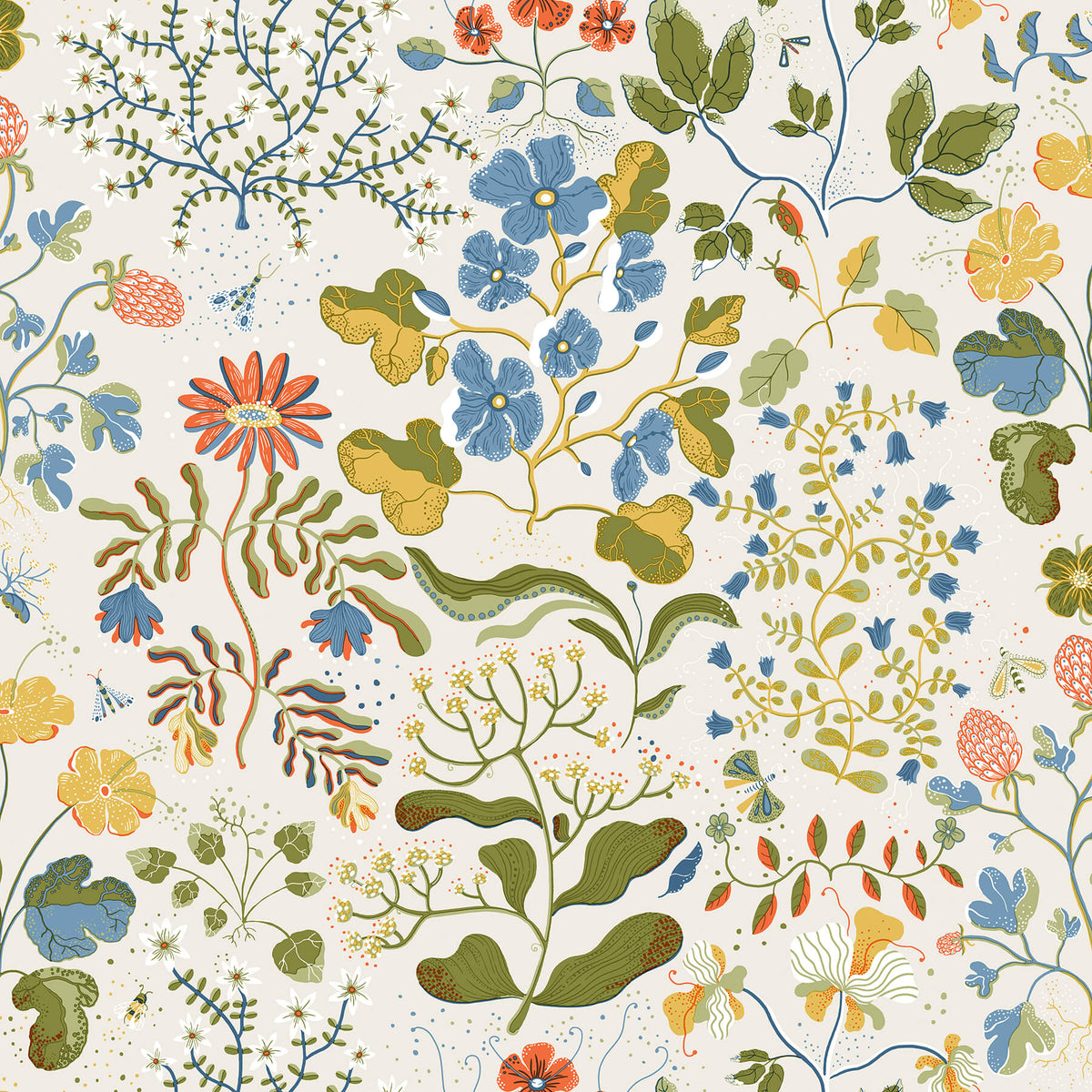 A Street Prints Botanica Groh Floral Wallpaper Sample - Green