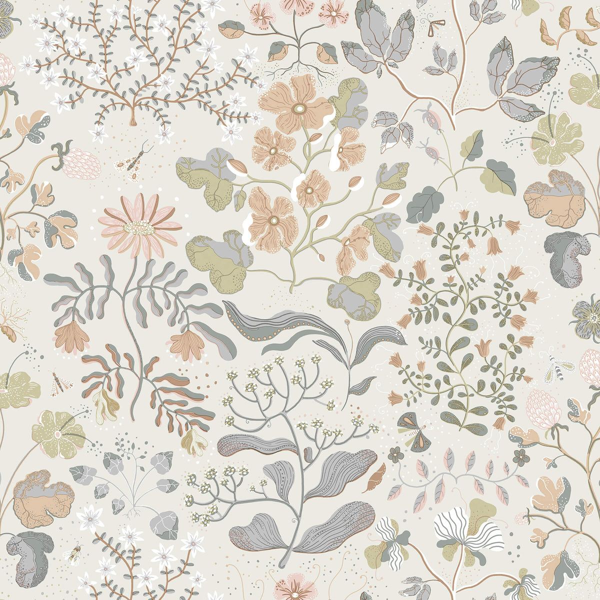 A Street Prints Botanica Groh Floral Wallpaper Sample - Neutral