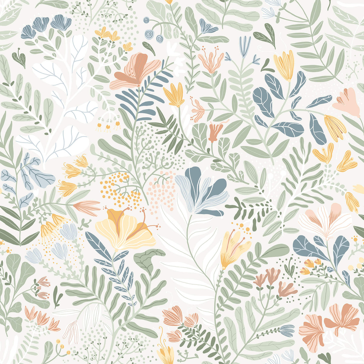 A Street Prints Botanica Brittsommar Wallpaper Sample - Seafoam