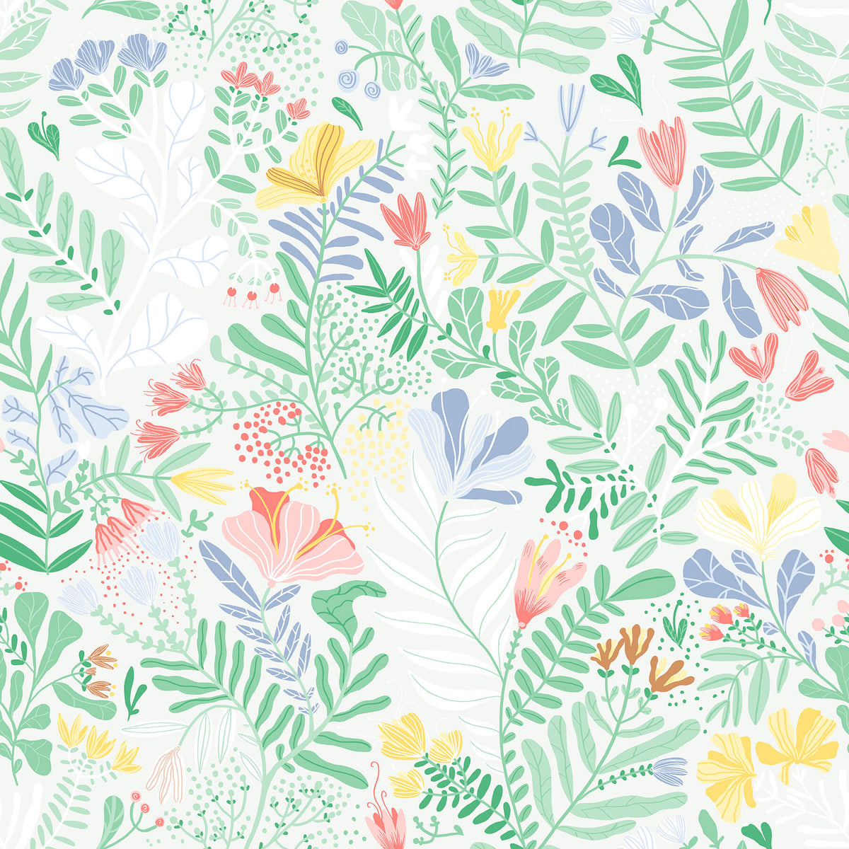 A Street Prints Botanica Brittsommar Wallpaper Sample - Light Green