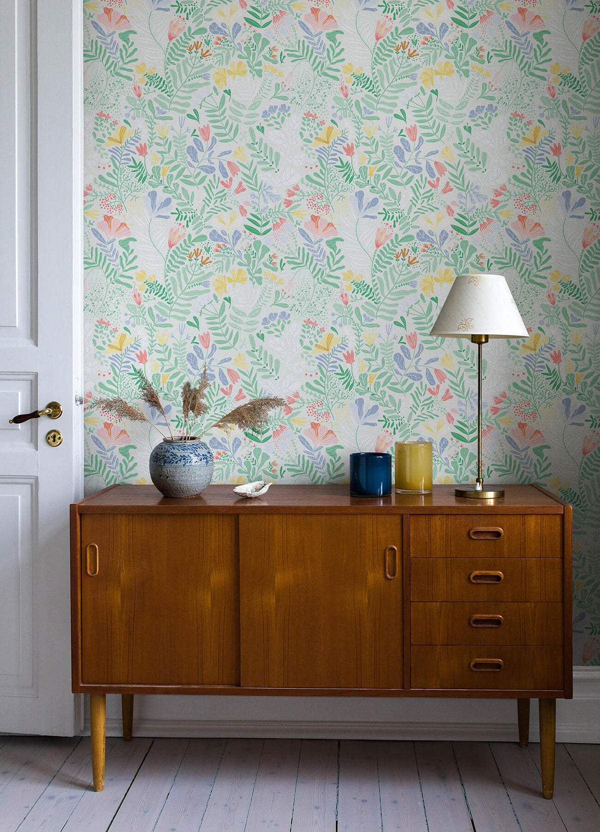 A Street Prints Botanica Brittsommar Wallpaper Sample - Light Green