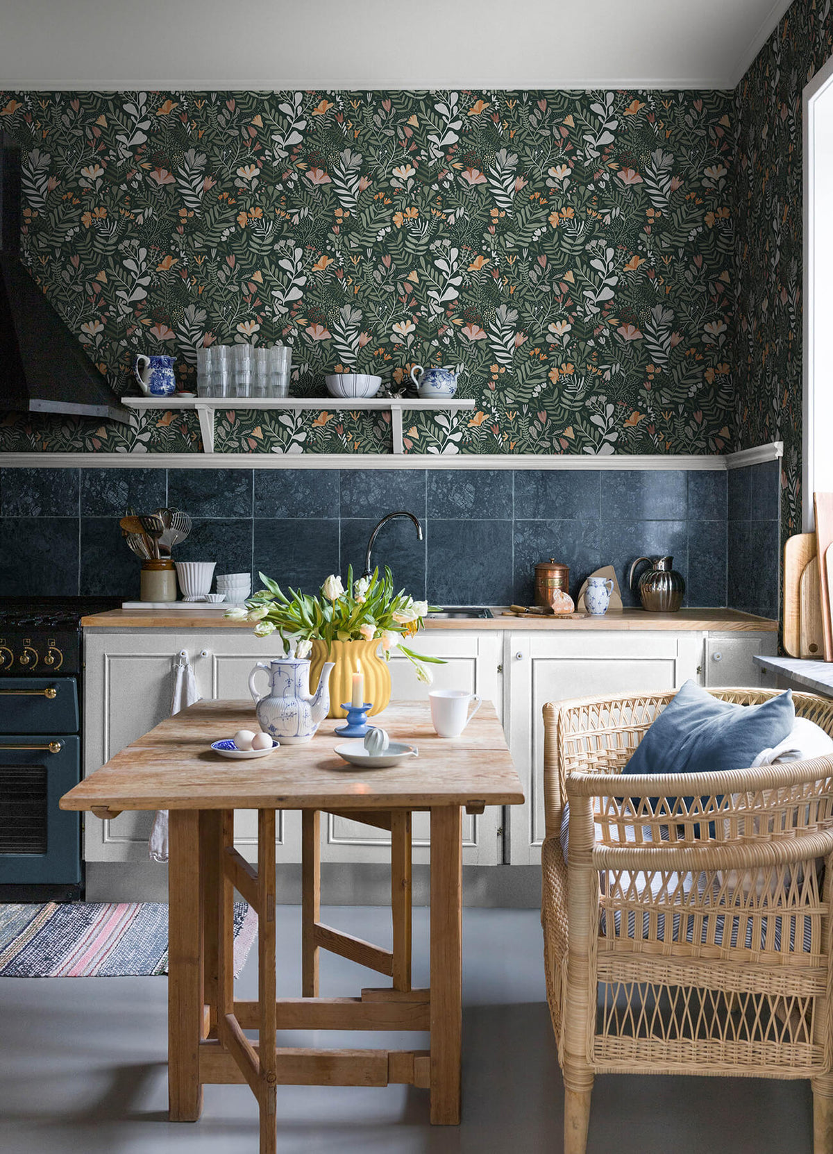 A Street Prints Botanica Brittsommar Wallpaper Sample - Evergreen