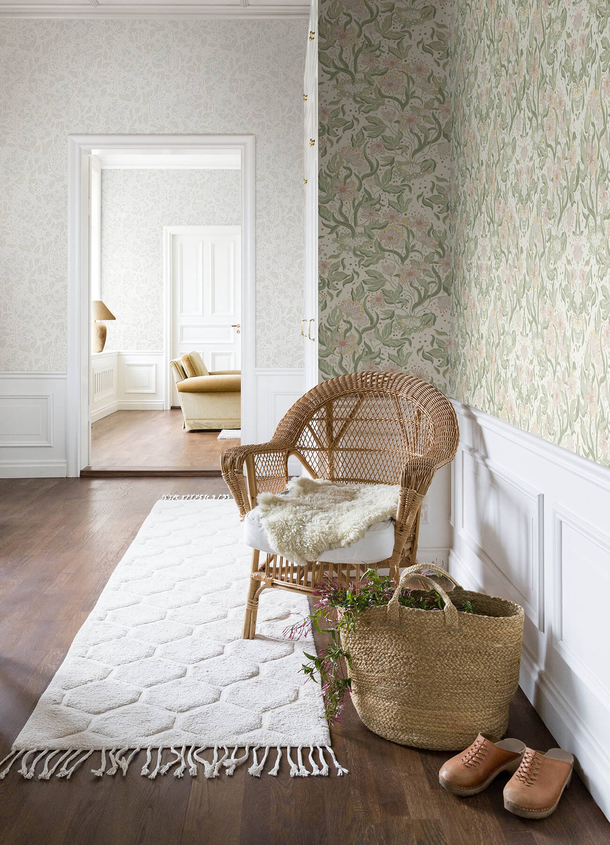 A-Street Prints Botanica Lisa Floral Damask Wallpaper - Olive