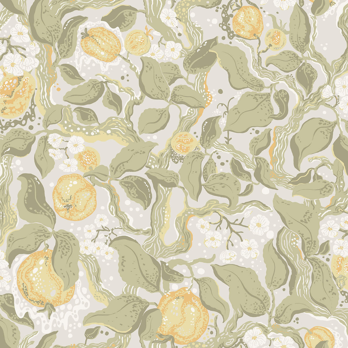 A-Street Prints Botanica Kort Fruit & Floral Wallpaper - Sage