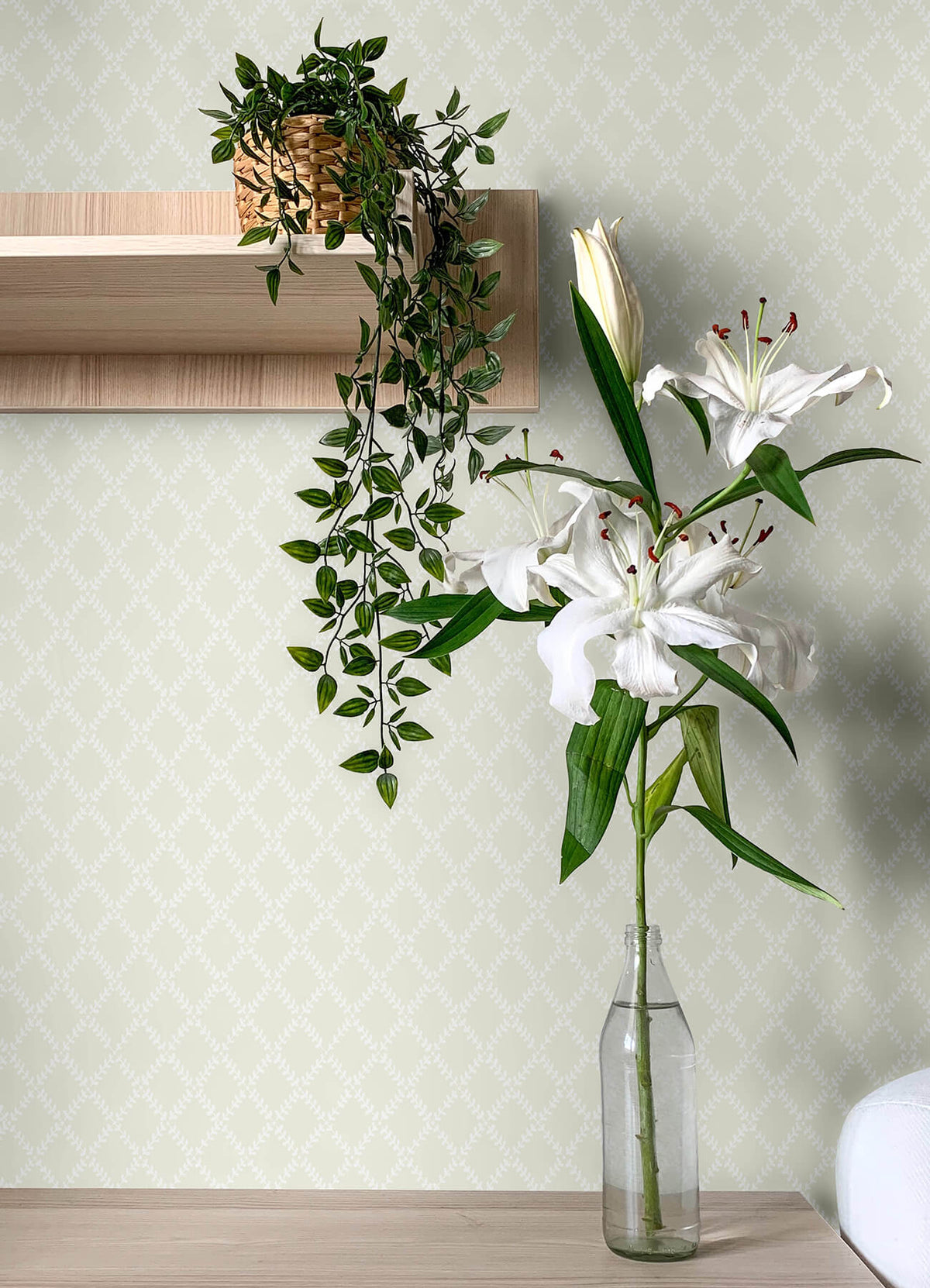 A-Street Prints Botanica Trevor Leaf Trellis Wallpaper - Khaki