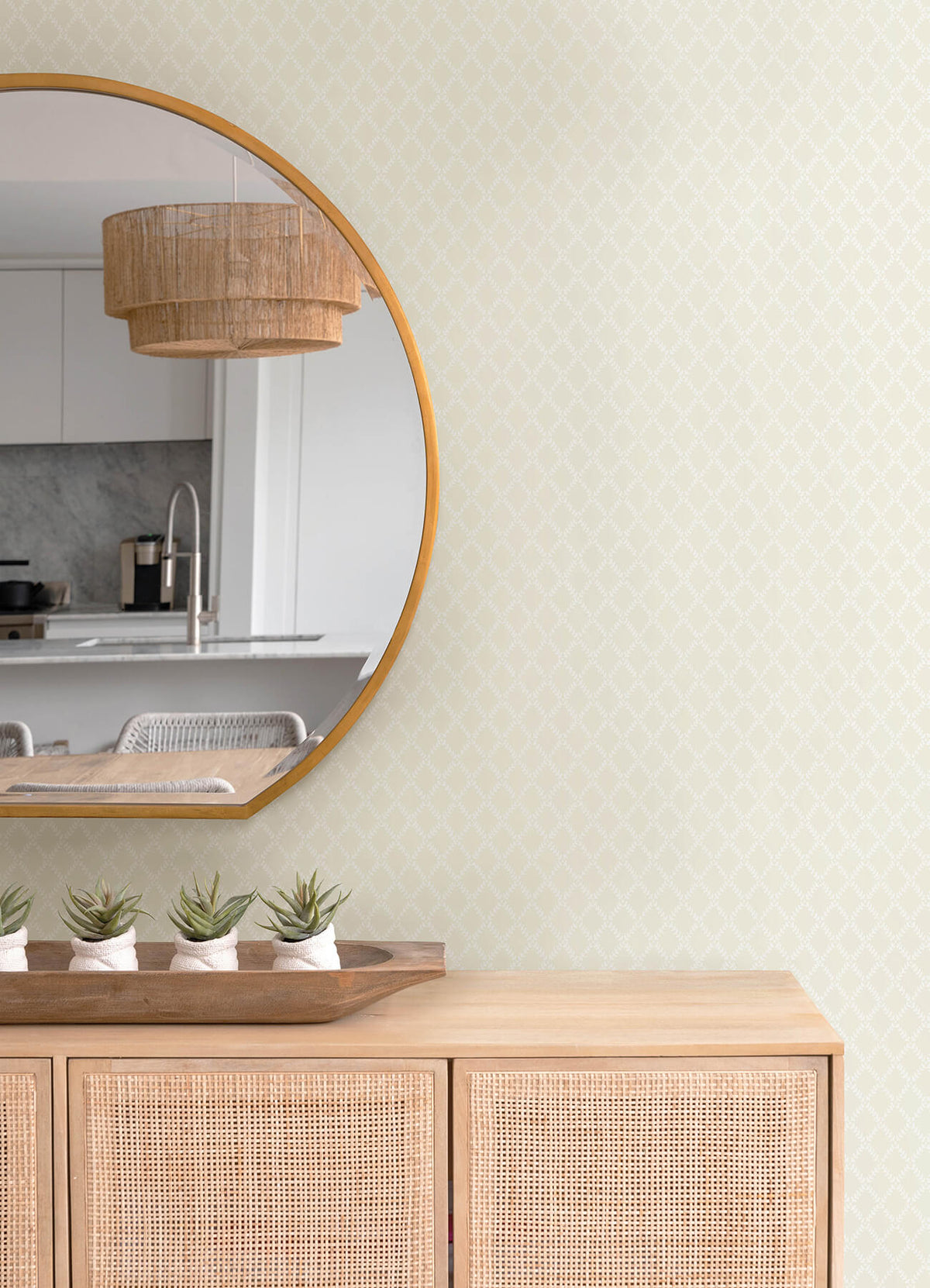 A-Street Prints Botanica Trevor Leaf Trellis Wallpaper - Khaki