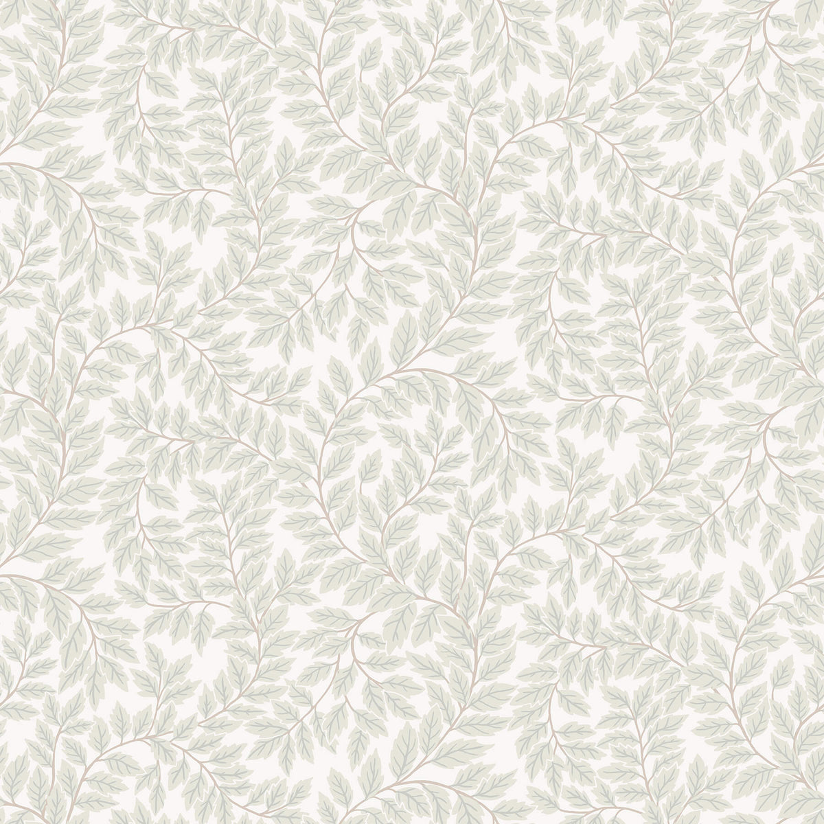 A Street Prints Botanica Lindlöv Leafy Vines Wallpaper Sample - Light Grey