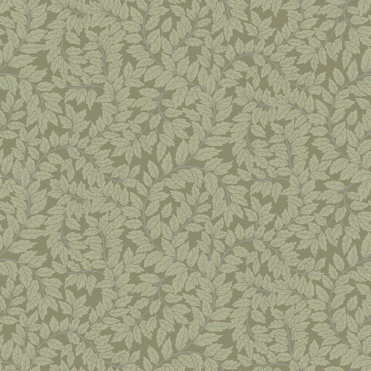 A-Street Prints Botanica Lindlöv Leafy Vines Wallpaper - Moss