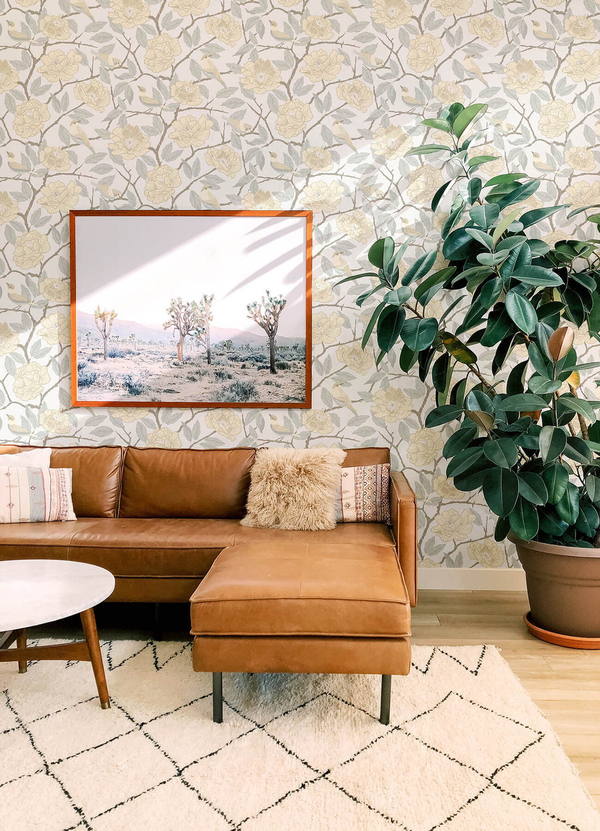 A-Street Prints Botanica Bernadina Rosebush Wallpaper - Light Yellow