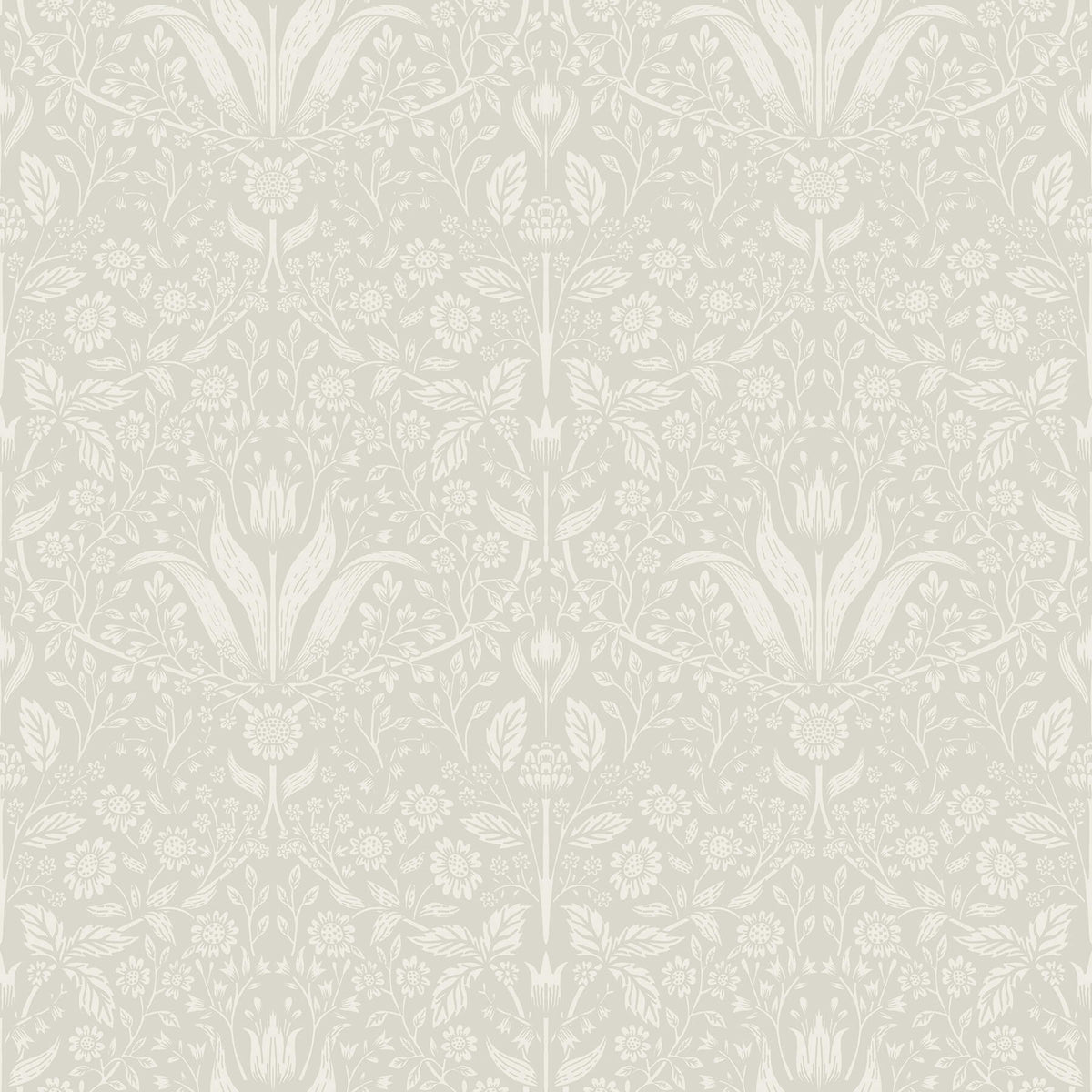A-Street Prints Botanica Mara Tulip Ogee Wallpaper - Beige