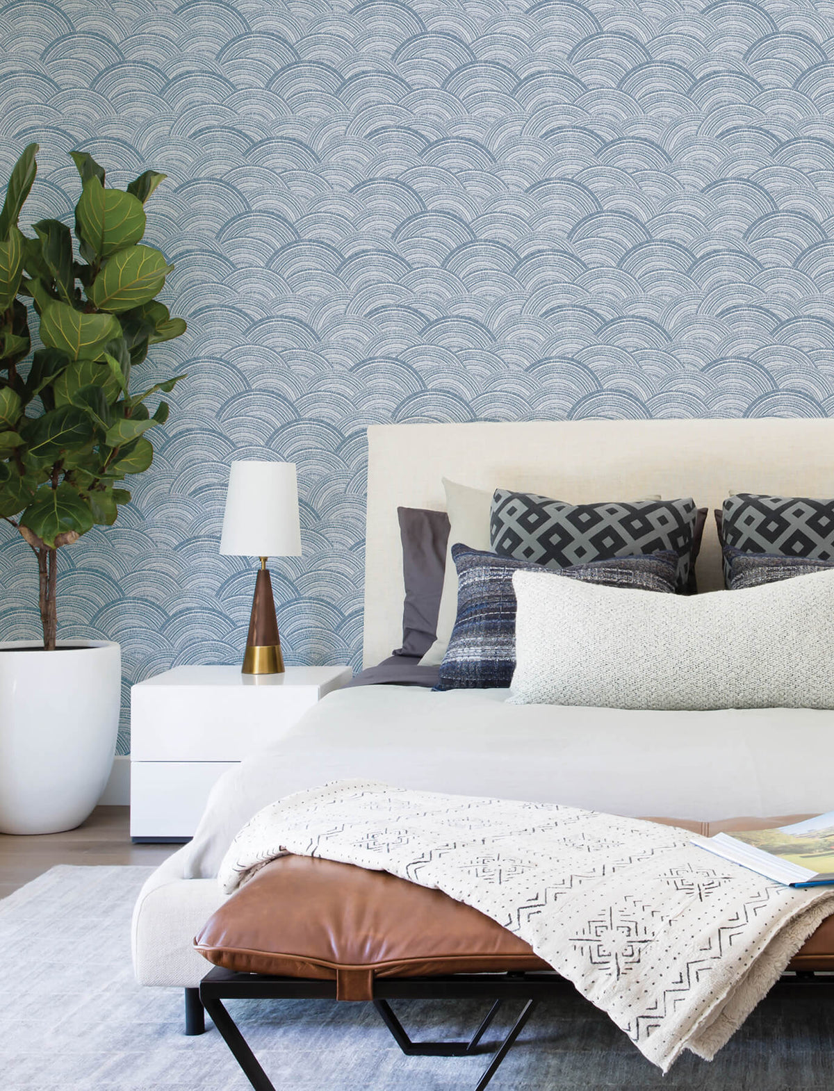 A-Street Prints Harmony Encircle Wallpaper - Indigo