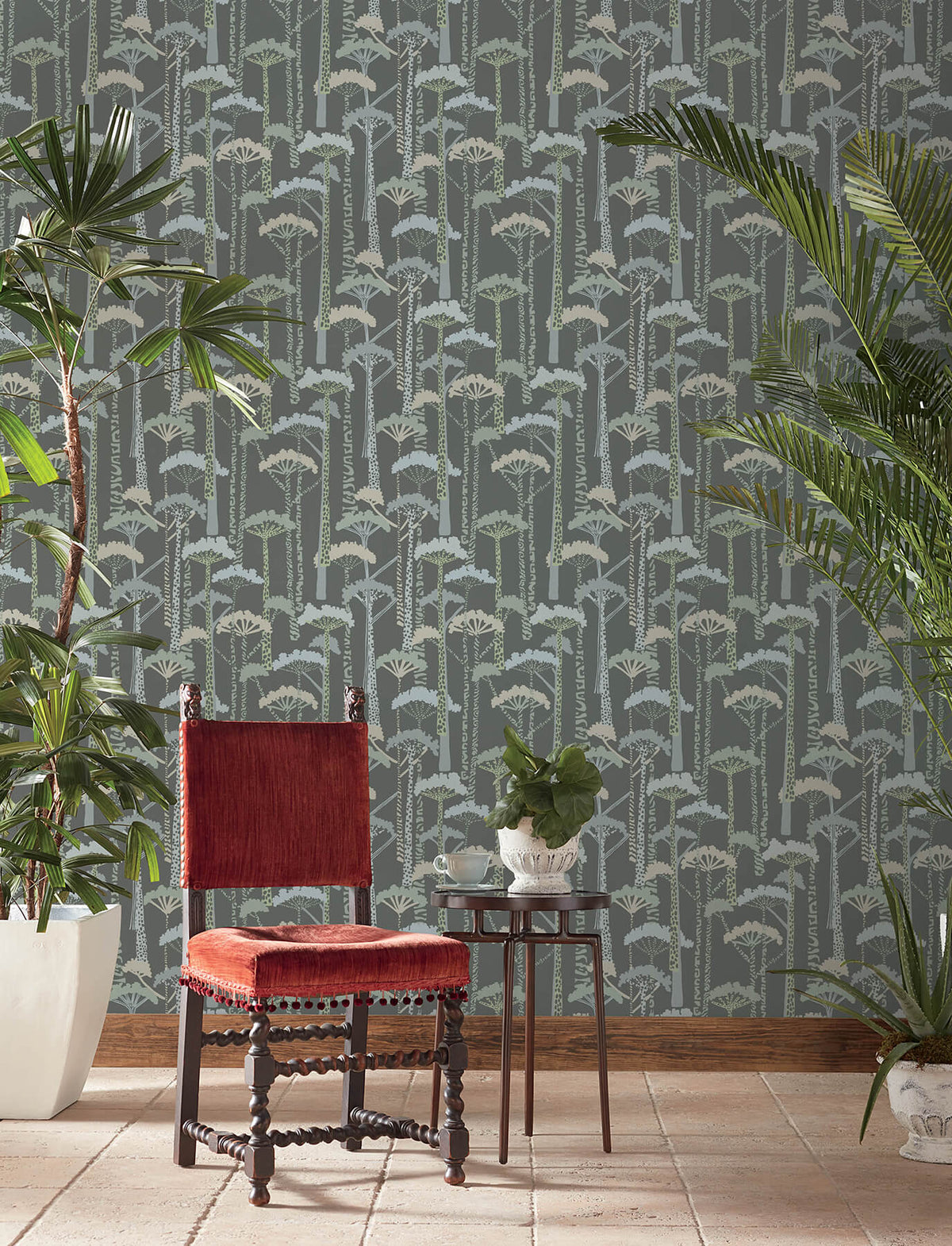 A-Street Prints Harmony Unify Forest Wallpaper - Aqua