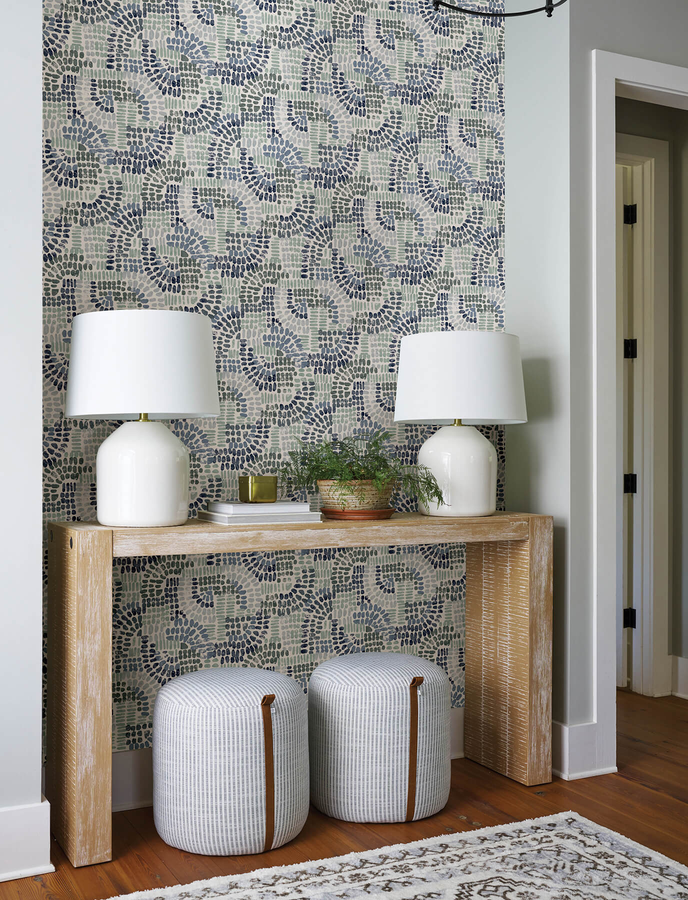 A-Street Prints Harmony Wanderer Mosiac Wallpaper - Blueberry