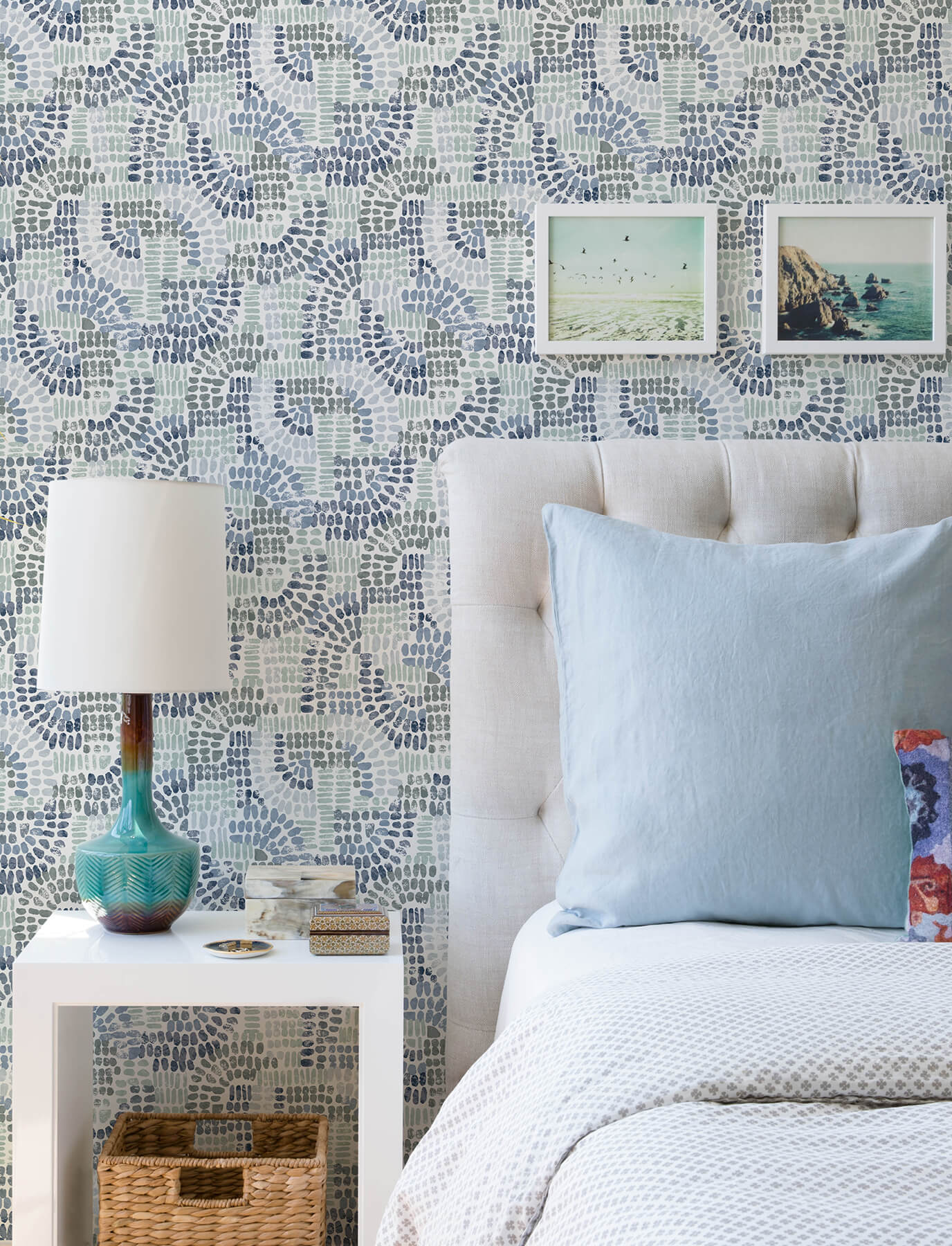 A-Street Prints Harmony Wanderer Mosiac Wallpaper - Blueberry