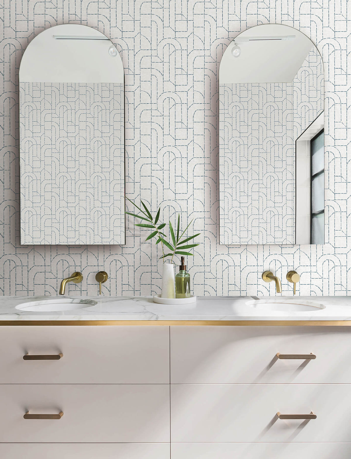 A Street Prints Harmony Integrity Wallpaper Sample - Blue