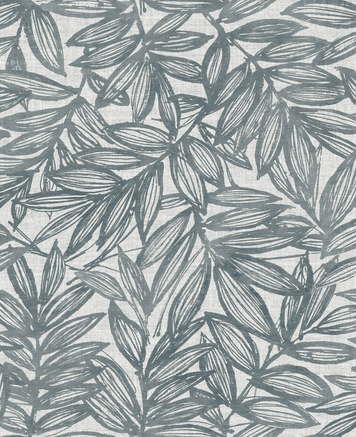 A Street Prints Harmony Rhythmic Leaf Wallpaper Sample - Denim