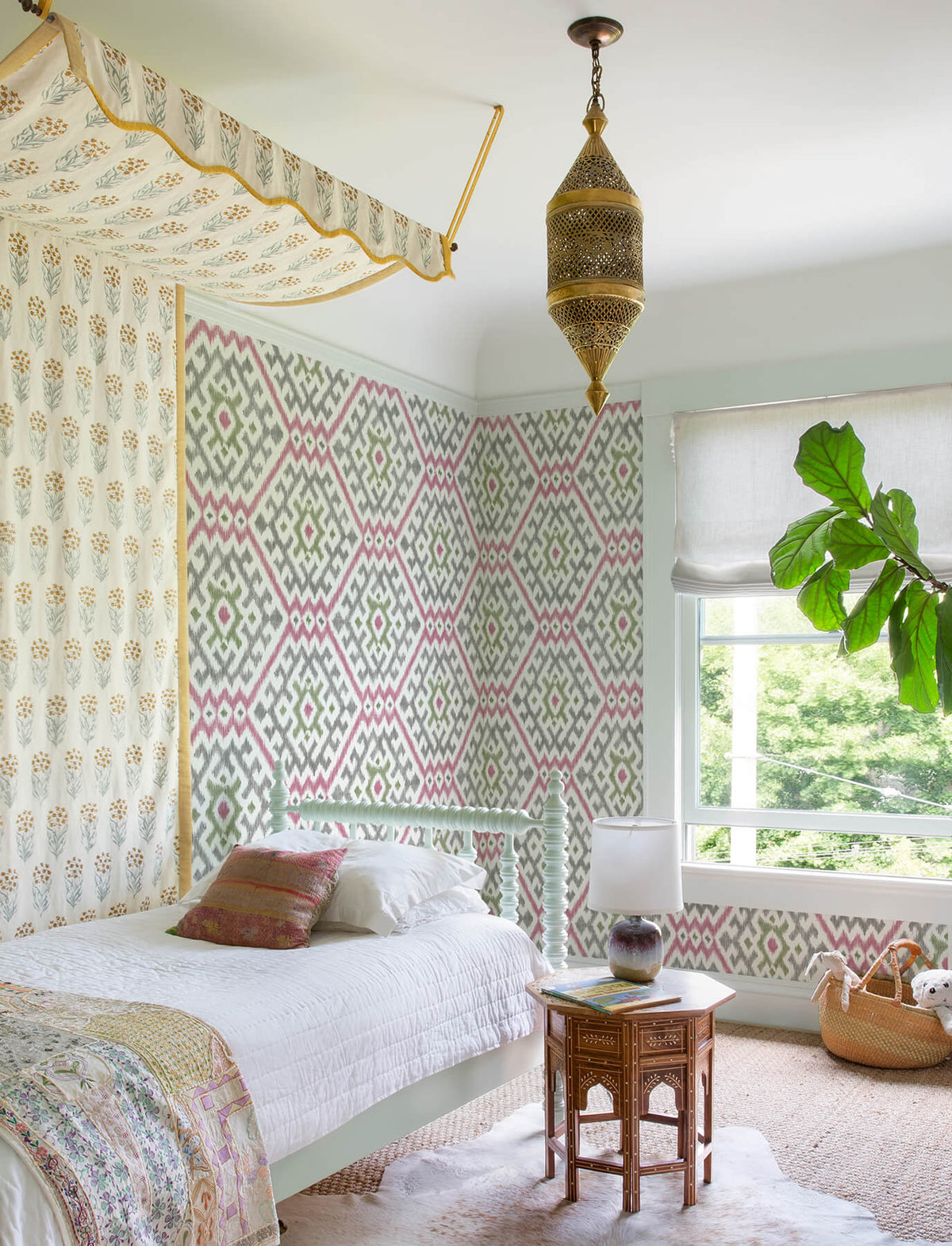 A-Street Prints Harmony Solola Ikat Wallpaper - Fuchsia