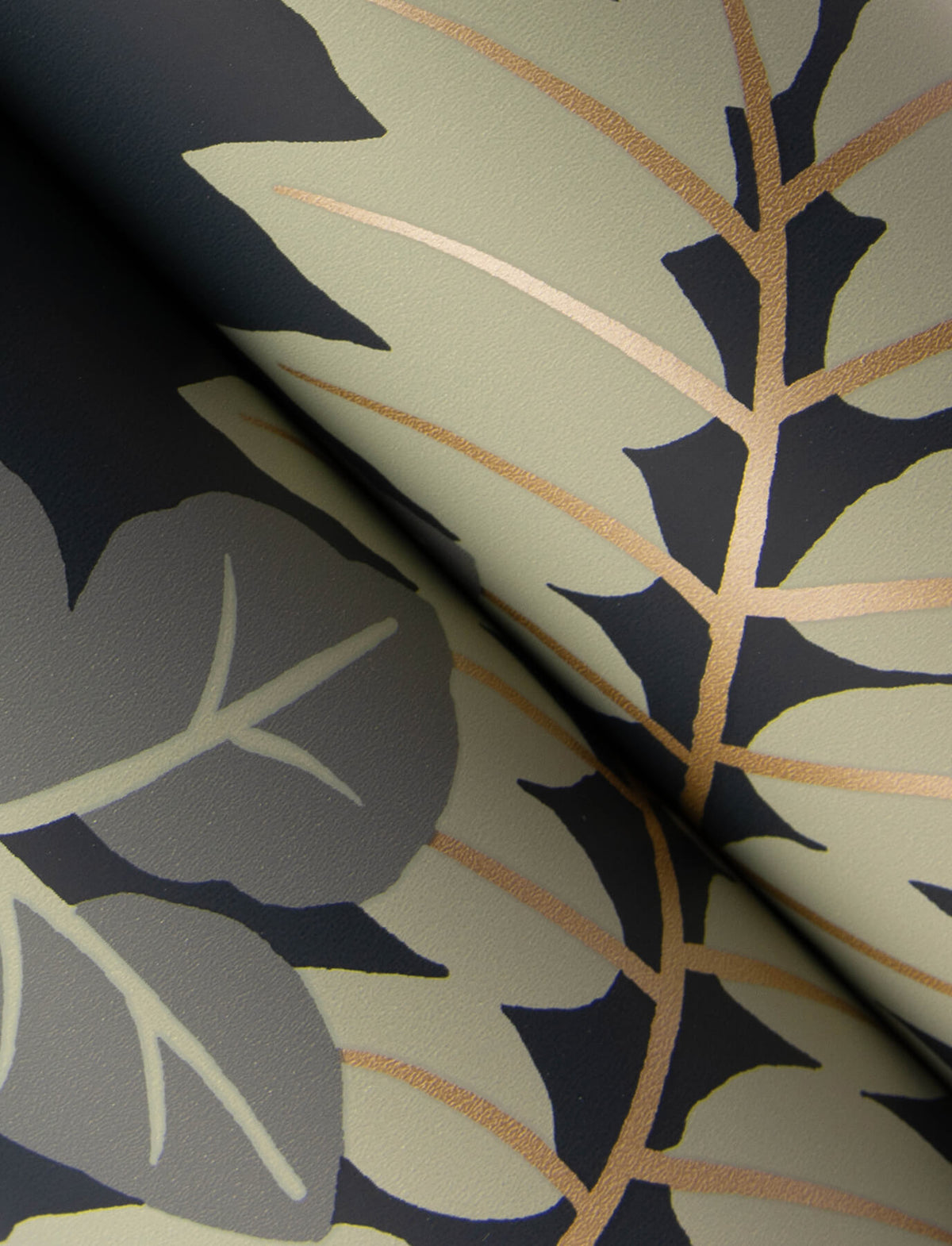 A Street Prints Harmony Caspian Jungle Wallpaper Sample - Charcoal