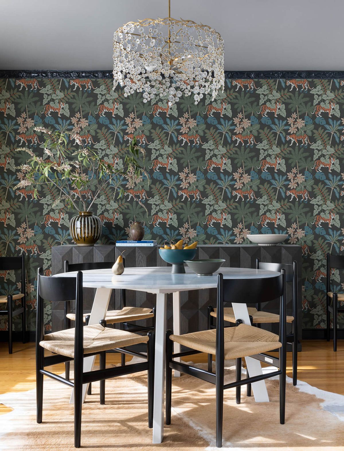 A-Street Prints Harmony Caspian Jungle Wallpaper - Grey